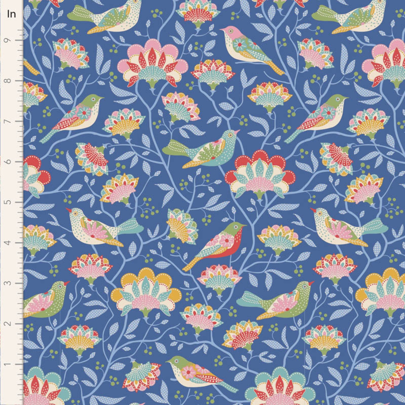 Tilda Patchwork Stoff Baumwolle - Jubilee - Bird Tree Blue